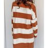 Azura Exchange Drop Shoulder Striped Sweatshirt – L