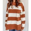 Azura Exchange Drop Shoulder Striped Sweatshirt – L