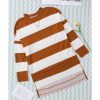 Azura Exchange Drop Shoulder Striped Sweatshirt – L