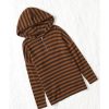 Azura Exchange Striped Knit Quarter Zip Hoodie – L