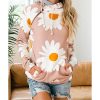 Azura Exchange Daisy Print Doublehood Sweatshirt – M