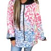 Azura Exchange Leopard Drawstring Hoodie with Colorful Splicing – L