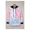 Azura Exchange Leopard Drawstring Hoodie with Colorful Splicing – L