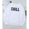 Azura Exchange CHILL Letters Pattern Sweatshirt with Contrast Trim – M