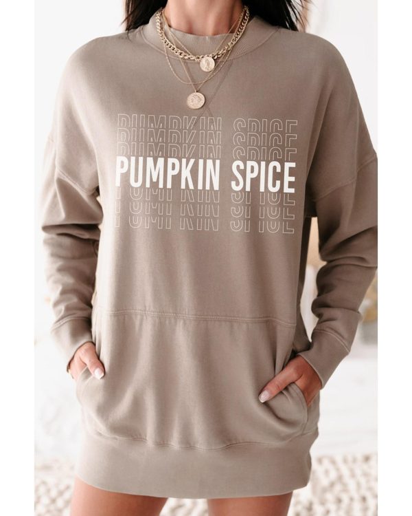 Azura Exchange Pumpkin Spice Print Sweatshirt Dress – L