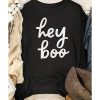 Azura Exchange Hey Boo Long Sleeve Pullover Sweatshirt – L