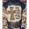 Azura Exchange Leopard Insert Bleached Sweatshirt – 2XL