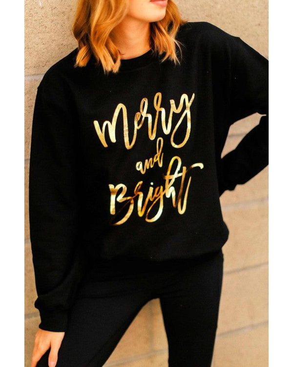 Azura Exchange Merry & Bright Print Sweatshirt – L