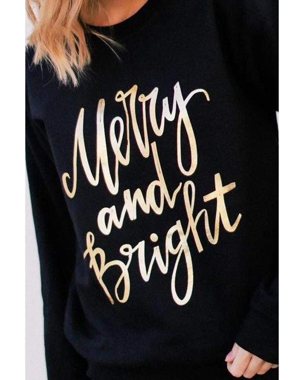 Azura Exchange Merry & Bright Print Sweatshirt – L