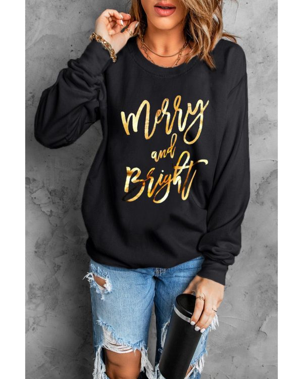 Azura Exchange Merry & Bright Print Sweatshirt – L