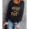 Azura Exchange Merry & Bright Print Sweatshirt – L