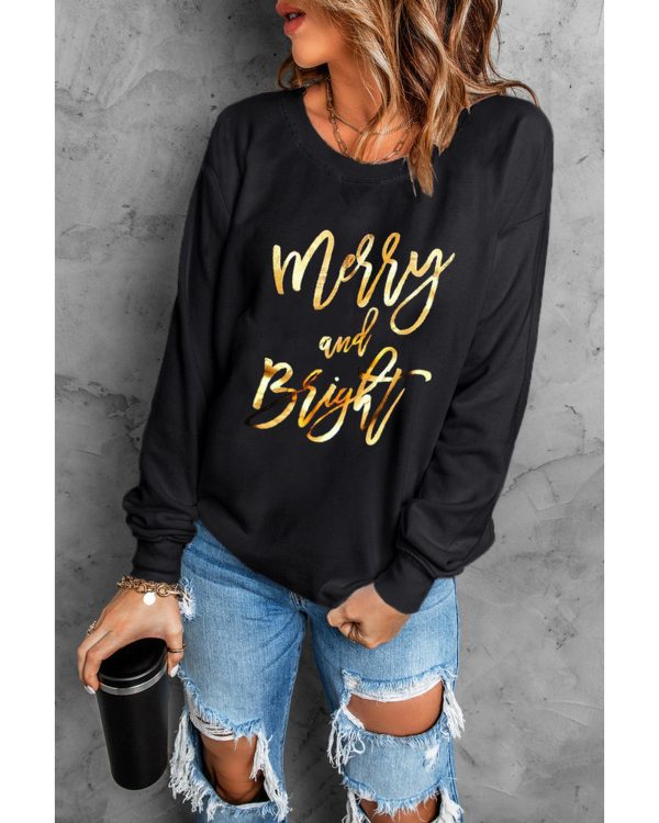 Azura Exchange Merry & Bright Print Sweatshirt – L