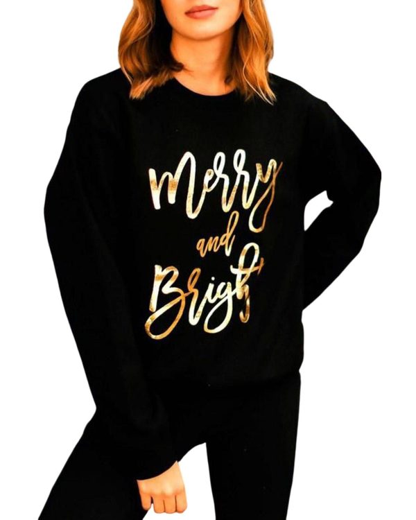 Azura Exchange Merry & Bright Print Sweatshirt – L