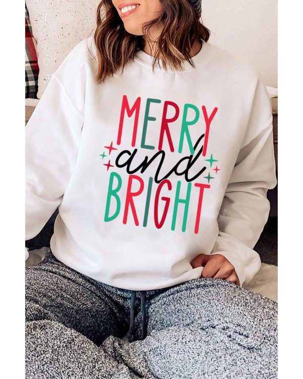 Azura Exchange Merry and Bright Long Sleeve Graphic Sweatshirt – M