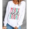 Azura Exchange Merry and Bright Long Sleeve Graphic Sweatshirt – M