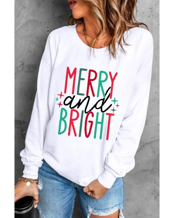 Azura Exchange Merry and Bright Long Sleeve Graphic Sweatshirt – M