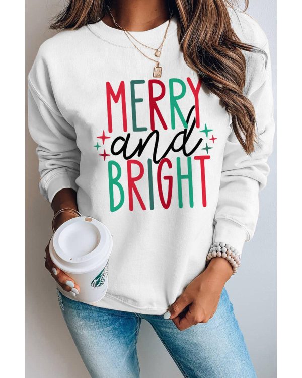 Azura Exchange Merry and Bright Long Sleeve Graphic Sweatshirt – M