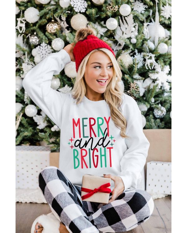 Azura Exchange Merry and Bright Long Sleeve Graphic Sweatshirt – M