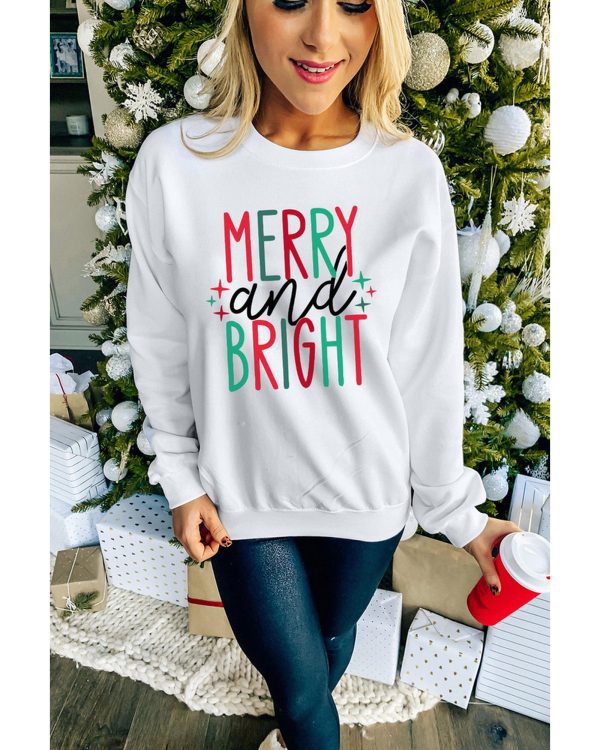 Azura Exchange Merry and Bright Long Sleeve Graphic Sweatshirt – M