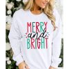 Azura Exchange Merry and Bright Long Sleeve Graphic Sweatshirt – M