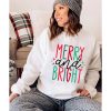 Azura Exchange Merry and Bright Long Sleeve Graphic Sweatshirt – M