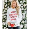 Azura Exchange Graphic Sweatshirt – Merry Christmas Ya Filthy Animal – 2XL