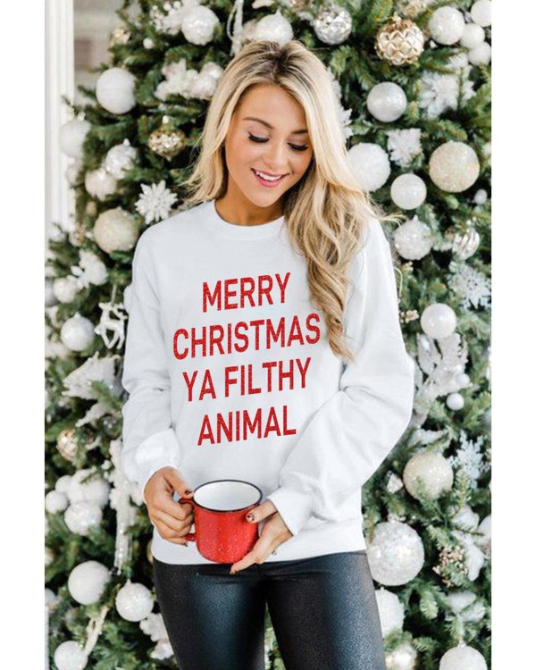 Azura Exchange Graphic Sweatshirt – Merry Christmas Ya Filthy Animal – 2XL