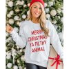 Azura Exchange Graphic Sweatshirt – Merry Christmas Ya Filthy Animal – 2XL