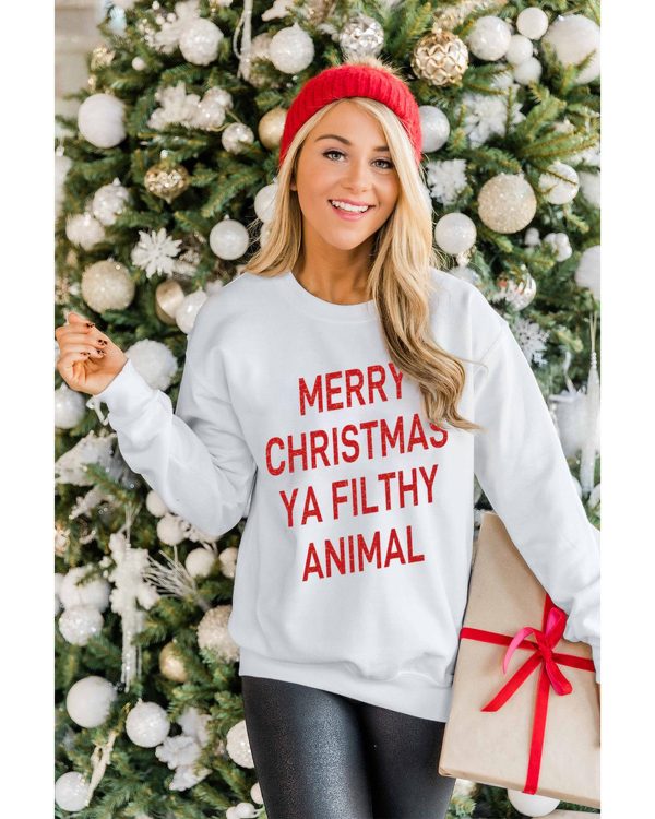 Azura Exchange Graphic Sweatshirt – Merry Christmas Ya Filthy Animal – 2XL