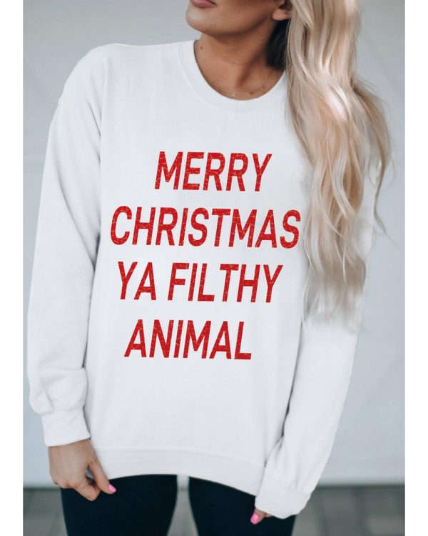 Azura Exchange Graphic Sweatshirt – Merry Christmas Ya Filthy Animal – 2XL