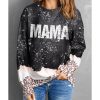 Azura Exchange Leopard Trim Pullover Sweatshirt – M