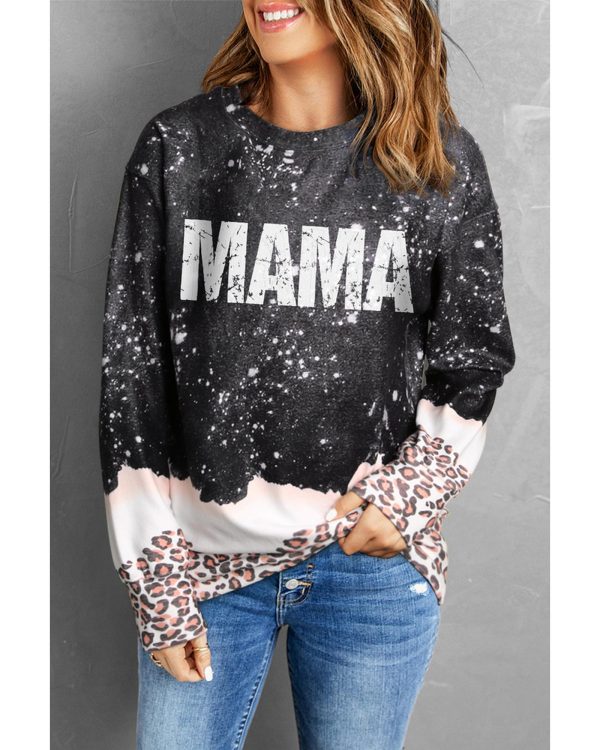 Azura Exchange Leopard Trim Pullover Sweatshirt – M