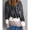 Azura Exchange Leopard Trim Pullover Sweatshirt – M