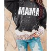 Azura Exchange Leopard Trim Pullover Sweatshirt – M