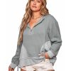 Azura Exchange Contrast Patchwork Pullover Hoodie – L