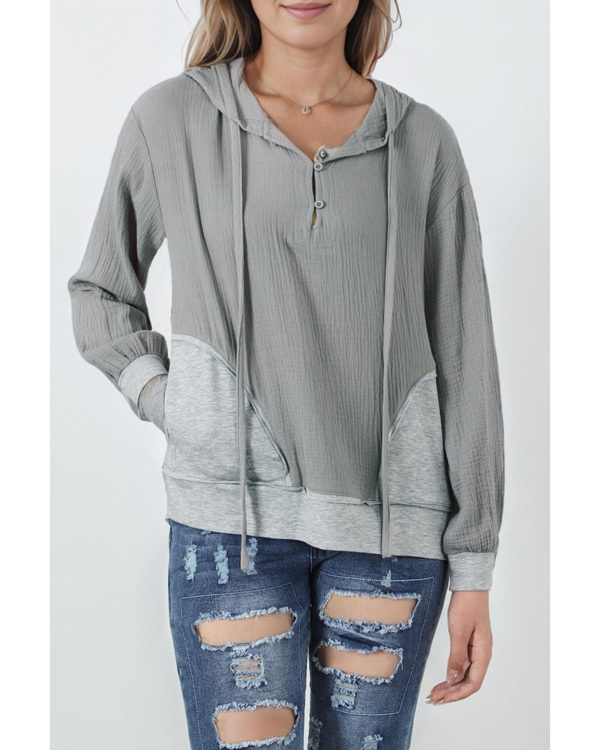 Azura Exchange Contrast Patchwork Pullover Hoodie – L