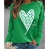 Azura Exchange Lucky Clover Heart Graphic Sweatshirt – L