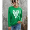 Azura Exchange Lucky Clover Heart Graphic Sweatshirt – L