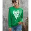 Azura Exchange Lucky Clover Heart Graphic Sweatshirt – L