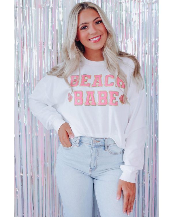 Azura Exchange BEACH BABE Slogan Graphic Sweatshirt – L