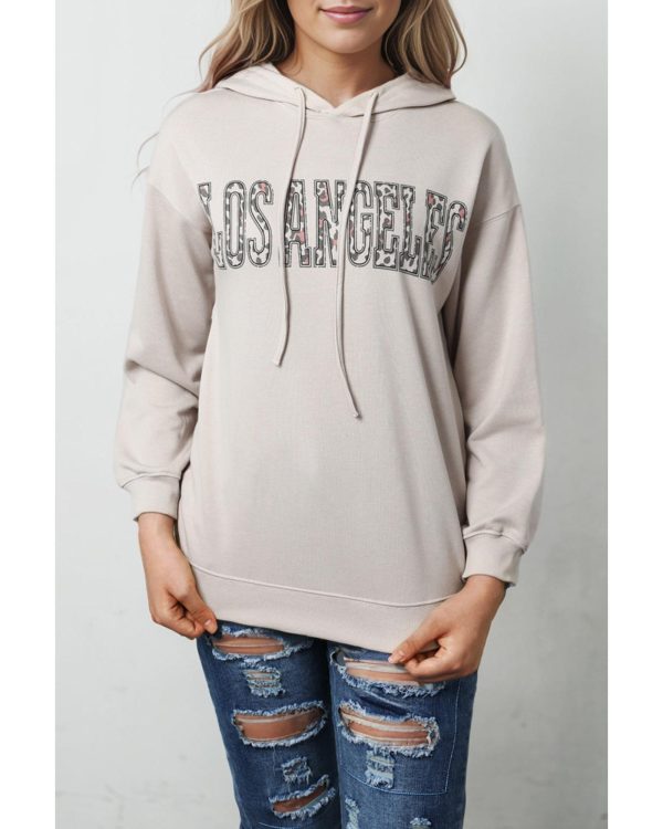 Azura Exchange Leopard Letter Graphic Hooded Sweatshirt – L