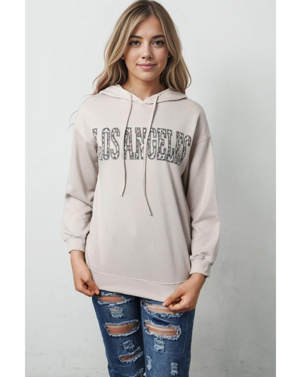 Azura Exchange Leopard Letter Graphic Hooded Sweatshirt – L