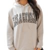 Azura Exchange Leopard Letter Graphic Hooded Sweatshirt – L