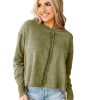 Azura Exchange Green High Low Raw Edge Sweatshirt – 2XL