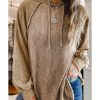 Azura Exchange Waffled Expose Seam Drawstring Hoodie – L