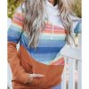 Azura Exchange Striped Colorblock Pocketed Hoodie – L