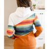 Azura Exchange Striped Colorblock Pocketed Hoodie – L