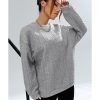 Azura Exchange Textured Drop Shoulder Pullover Sweatshirt – L