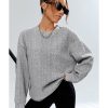 Azura Exchange Textured Drop Shoulder Pullover Sweatshirt – L