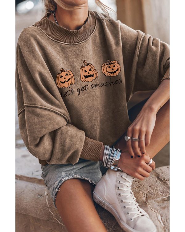 Azura Exchange Lets Get Smashed Halloween Pumpkin Graphic Sweatshirt – 2XL